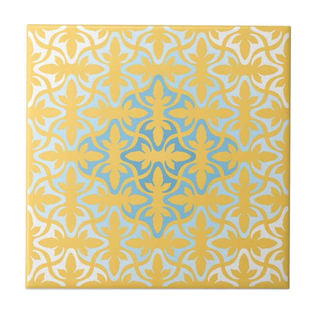 Carreau Neo Retro Gold Floral Ethnic Sanur Motifs (Devant)