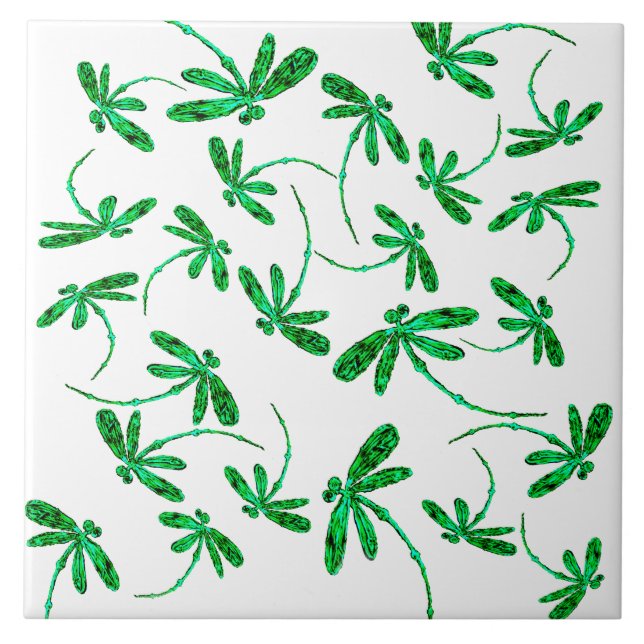 Carreau Neon Green Dragonfly Frenzy (Devant)