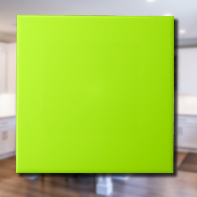 Carreau Neon Lime couleur solide | Classique | Élégant (Créateur téléchargé)