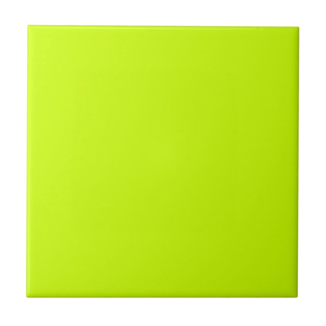 Carreau Neon Lime Jaune Couleur Solide | Classique | Éléga (Devant)