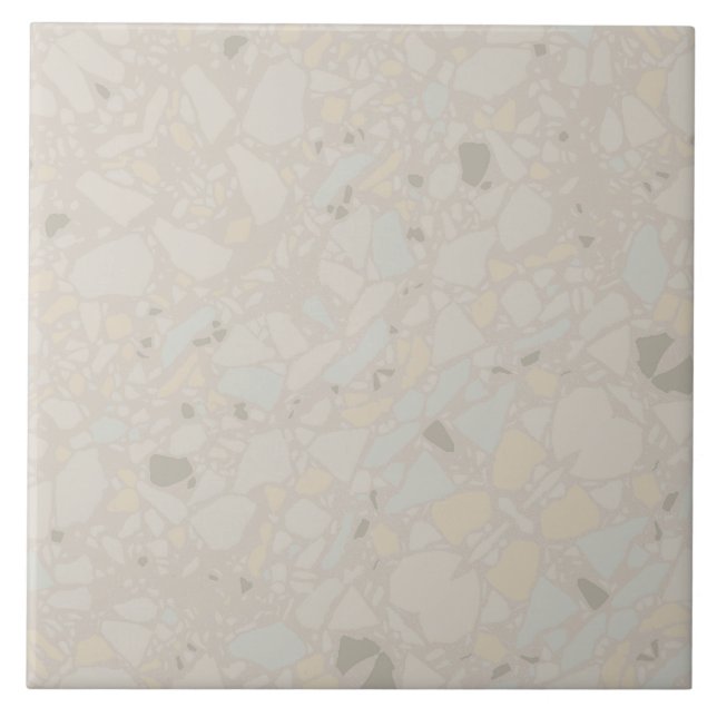 Carreau Neutre beige clair moderne simple effet terrazzo (Devant)