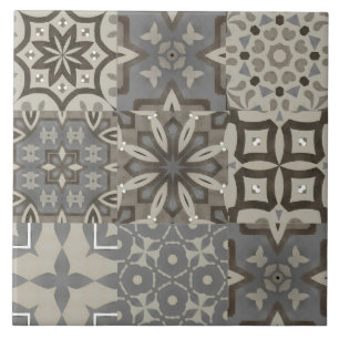 Carreau Neutre, beige, gris, tuiles marocaines