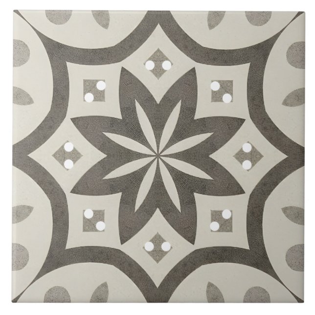 Carreau Neutre, beige, gris, tuiles marocaines (Devant)