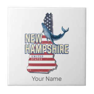 Carreau New Hampshire États-Unis Retro State Map