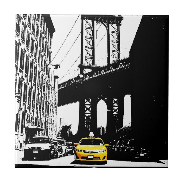 Carreau New York City Ny Nyc Taxi jaune Brooklyn Bridge (Devant)