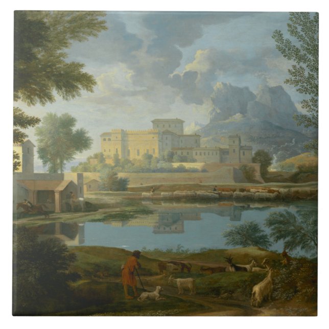 Carreau Nicolas Poussin - Paysage au calme (Devant)