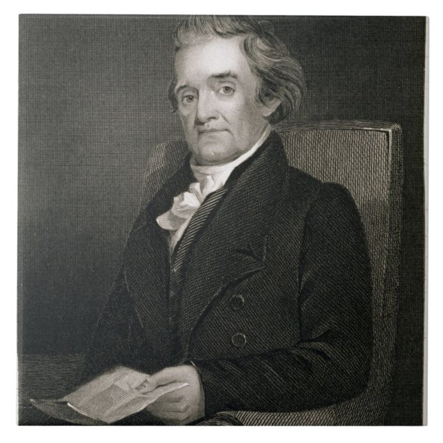 Carreau Noah Webster (1758-1843) gravé par Frederick W. (Devant)
