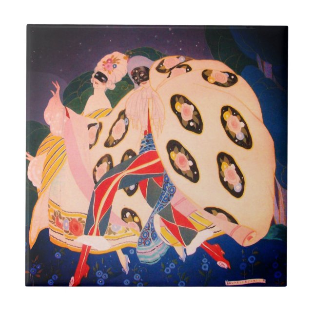 Carreau NOCTURNE AVEC MASQUES / Mascarade vénitienne (Devant)