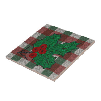 Carreau Noël 1940 En vichy 4,25 po x 4,25 po
