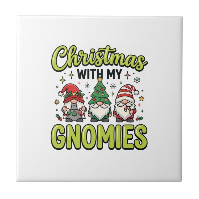 Carreau Noël avec mes lutins modèle gnome (Devant)