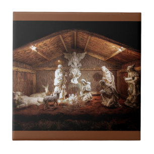 Carreau Noël Avent Jésus Nativité Manger Scène