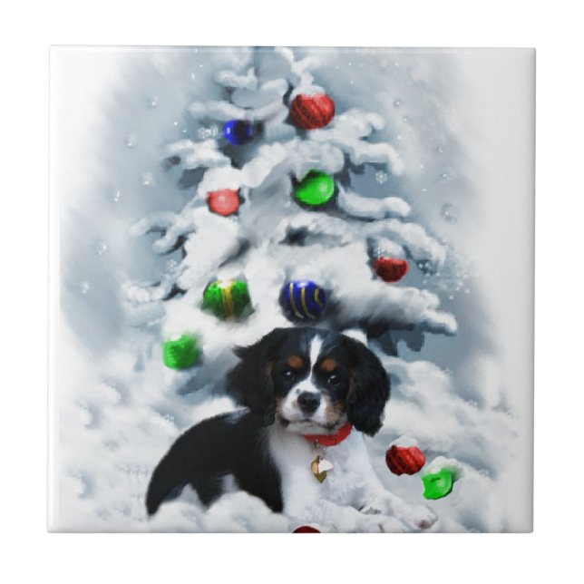 Carreau Noël Cavalier King Charles Spaniel (Devant)