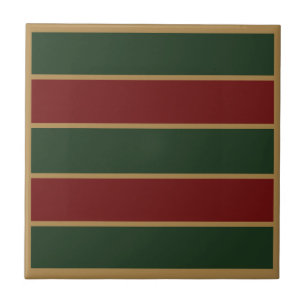 Carreau Noël Classique Vert Et Rouge Avec Garniture Dorée