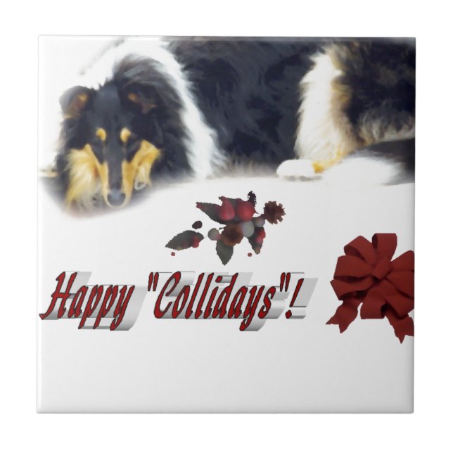 Carreau Noël Collie Tri Color (Devant)