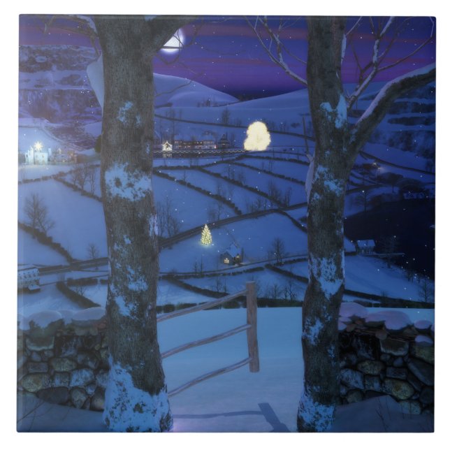 Carreau Noël dans le verre Carrelage décoratif / Trivet (Devant)