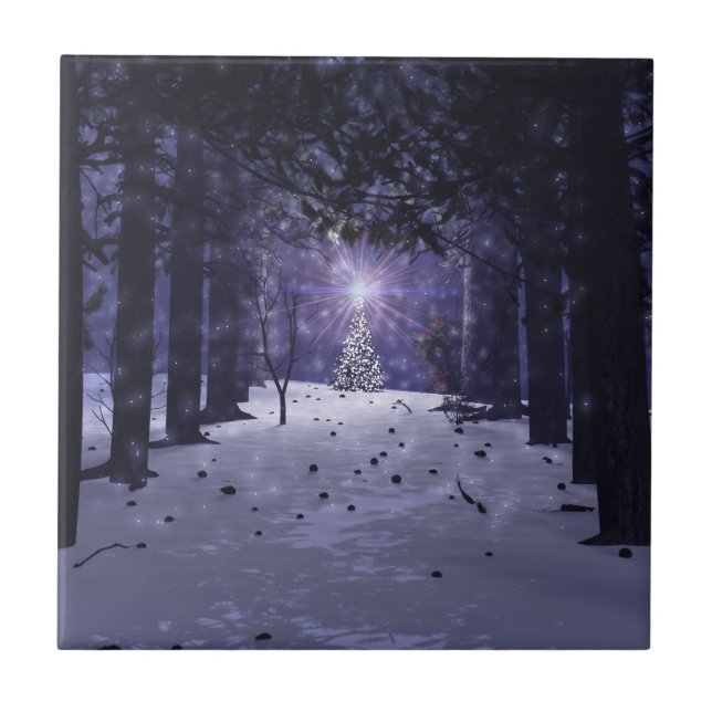 Carreau Noël dans les Pins Carrelage décoratif / Trivet (Devant)