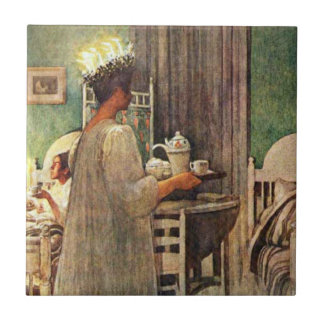 Carreau Noël de jour de Carl Larsson St Lucia en Suède