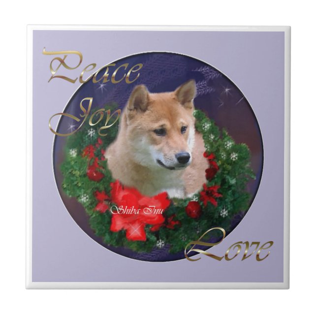 Carreau Noël de Shiba Inu (Devant)