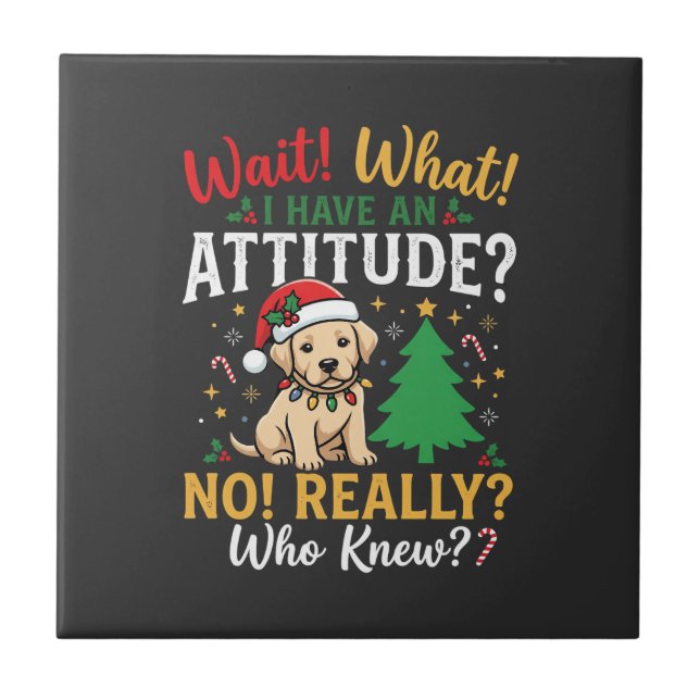 Carreau Noël drôle attitude de chien vacances (Devant)