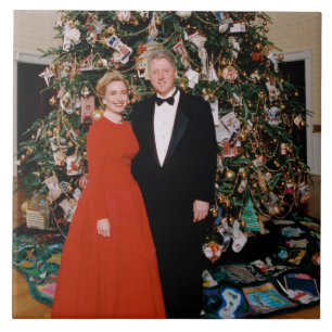 Carreau Noël du président américain Bill Clinton et Hillar
