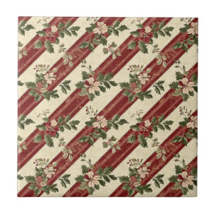 Carreau Noël Floral Rayé Vintage (5)