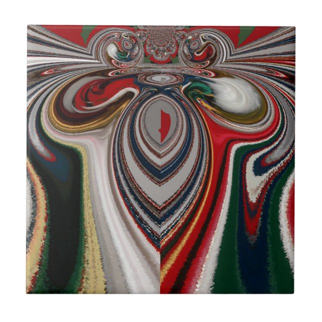 Carreau Noël Retro Texture Vintage Art Abstrait Imprimer (Devant)