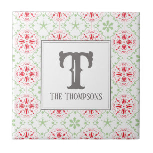 Carreau Noël rouge Monogramme moderne