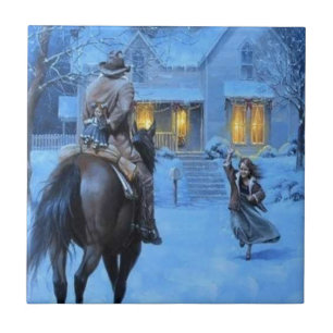 Carreau Noël vintage Cowboy