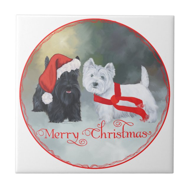 Carreau Noël Westie Scottie (Devant)