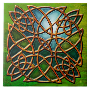 Carreau Noeud celtique de cuivre (carreau de céramique)