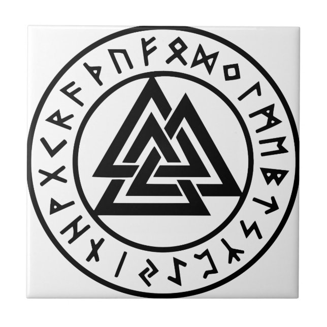 Carreau Noeud païen Valknut d'Odins de symboles (Devant)