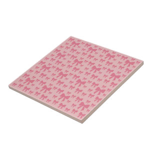Carreau Nœuds Rose Tendance Tulipe sur Rose Bohème Chic