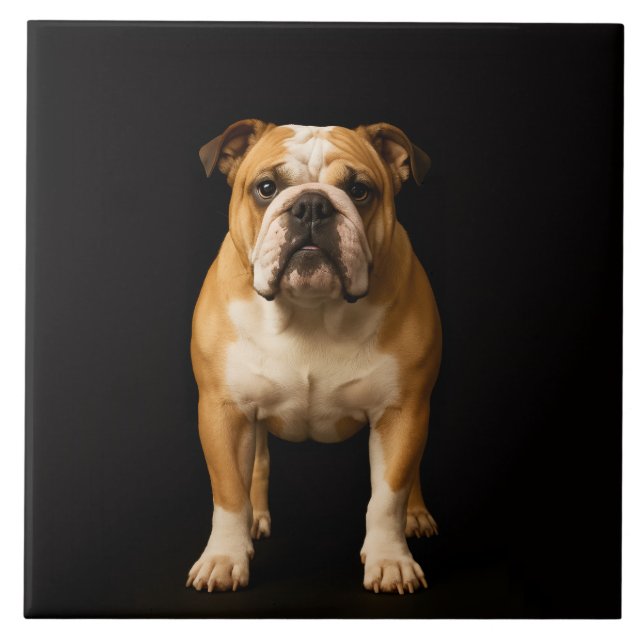 Carreau noir 4 Luxe avec Bulldog endurant (Devant)