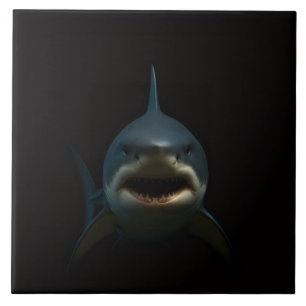 Carreau Noir 4 Luxe avec Grand Requin Blanc
