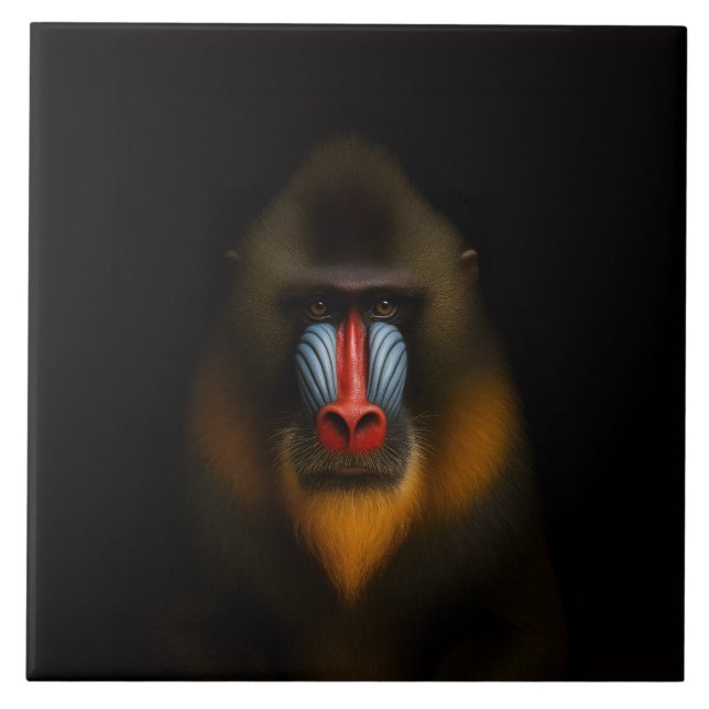 Carreau Noir 4 Luxe avec Mandrill Exotique (Devant)