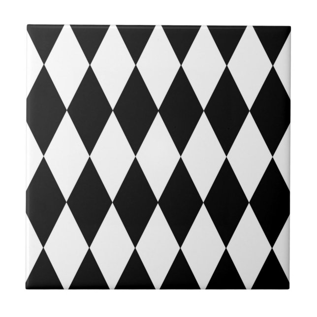Carreau Noir blanc Arlequin Diamonds Motif Design (Devant)