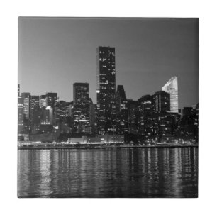 Carreau Noir Blanc New York City Skyscapants Silhouette