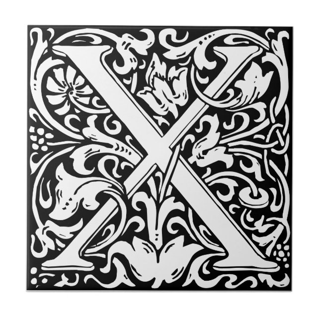 Carreau noir et blanc de style Art nouveau représe (Devant)
