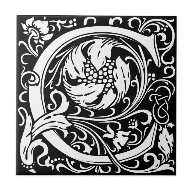 Carreau noir et blanc de style Art nouveau représe (Devant)