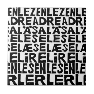 Carreau Noir et blanc "Lire" en 8 langues Lino Cut