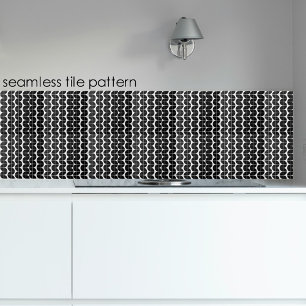 Carreau Noir et blanc Mid-Century Motif Abstrait moderne