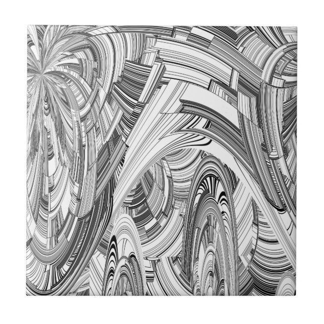 Carreau Noir et blanc moderne (Devant)