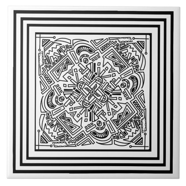 Carreau noir et blanc motif (Devant)