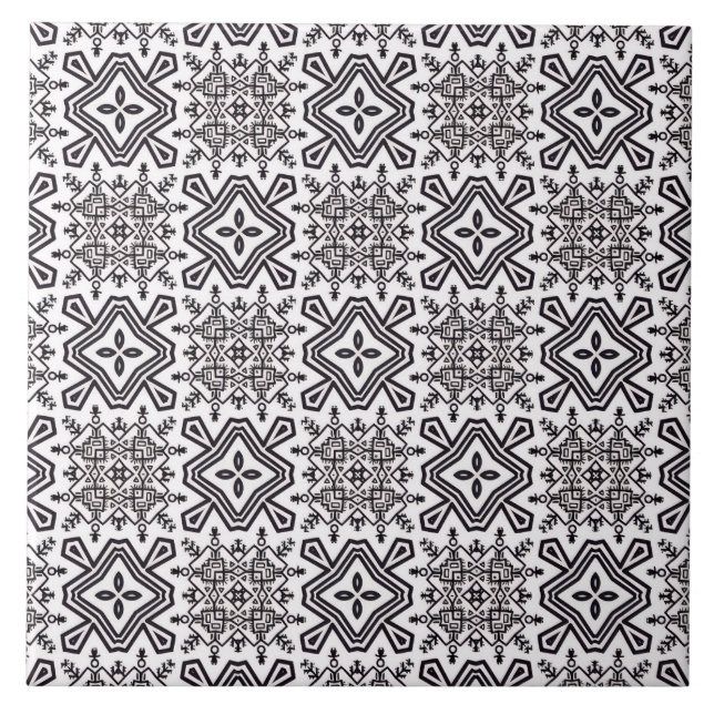 Carreau noir et blanc motif (Devant)