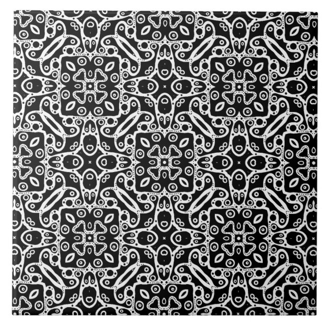 Carreau noir et blanc motif (Devant)