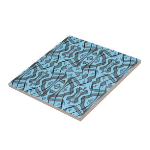 Carreau Noir et gris feuilles emplumées abstraites miroita