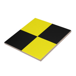 Carreau Noir et jaune coché