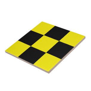 Carreau Noir et jaune coché -