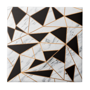 Carreau Noir et Marbre blanc