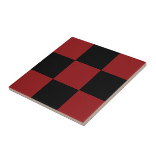 Carreau Noir et rouge coché -